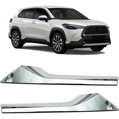 For Toyota Corolla Cross 2020 2021 Chrome Upper Front Center Grille Grill Moulding Strips Cover Trim Car Styling