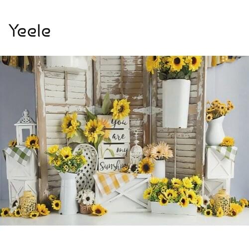 Yeele Sunflowers Wood Board Newborn Baby Birthday Photography Backdrop Photographic Decoration Backgrounds For Photo Studio