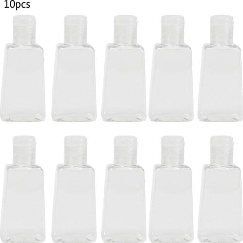 H7JC 10Pcs 30ml/1Oz Reusable Plastic Empty Travel Size Bottle Flip Liquid Hand Lotion Shampoo Hand Sanitizer Dispenser