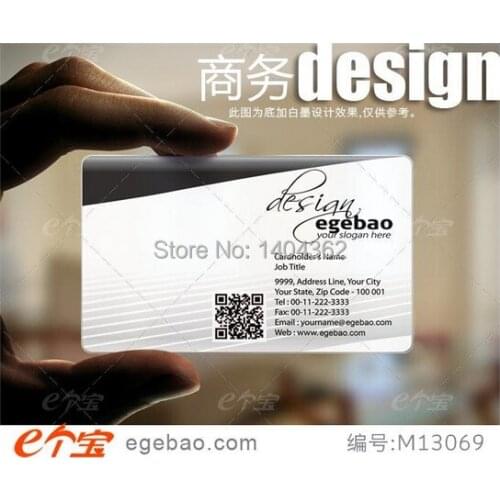 Personality business card factory Outlet Customized business card printing Plastic transparent 500 Pcs/lot NO.2054