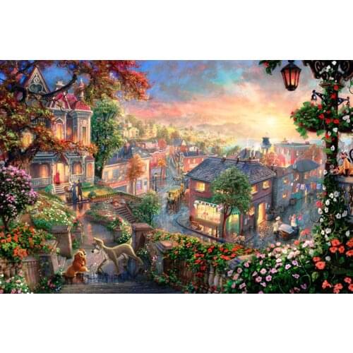Fantasy wonderland scenery painting Art Needlework 14CT Canvas Unprinted Handmade Embroidery Cross Stitch Kit DIY Home Decor