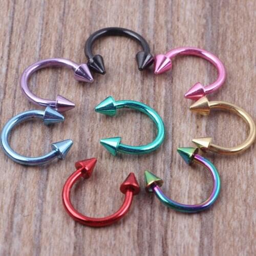 2pc/lot New Style Horseshoe Circular Ring Surgical Stainless Steel Hoops Nose Septum Eyebrow Piercing Body Jewelry Brincos