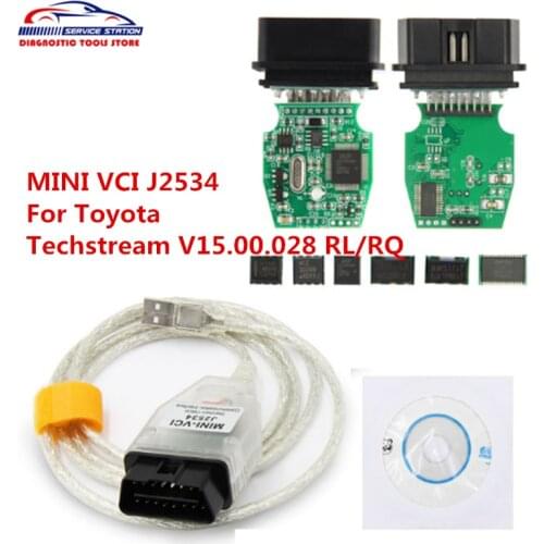 Mini vci For Toyota TIS Techstream V15.00.028 minivci FTDI For J2534 Auto Scanner OBD OBD2 Car Diagnostics cable MINI-VCI Cable