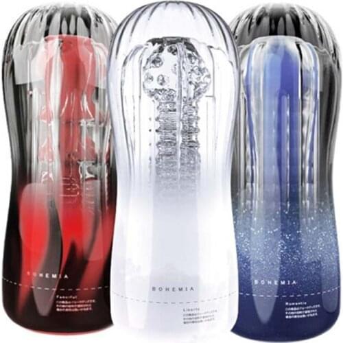 Male Masturbator Cup Vagina Sex Toys for Men Soft Pussy Transparent Adult Endurance Exercise Products Vacuum Pocket Carry