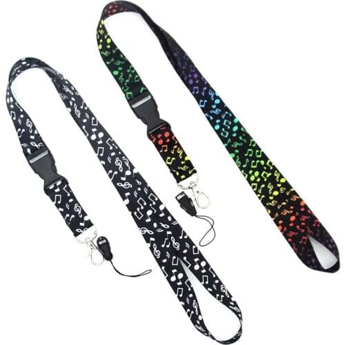 Music Symbols Lanyard Keychain Lanyards for Keys Badge ID Mobile Phone Rope Student Card Working Card Neck Straps Musician Gifts