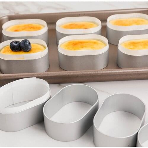 Stainless Steel Oval Mousse Cheese Ring Mold Cake Cutting Surrounding Paper Mold Biscuit Mold Baking Tool Durable