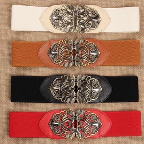 Cummerbunds Waist Belt Vintage Wide Elastic Stretchy Cinch Belt Waist Cinch Belt for Women Girls Waist Slimming Girdle Belt