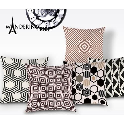 Nordic Simple Throw Pillow Cover Geometric Plaid Decor Cushion Case White Home Decorative Pillow Cases Abstract Cushions Covers