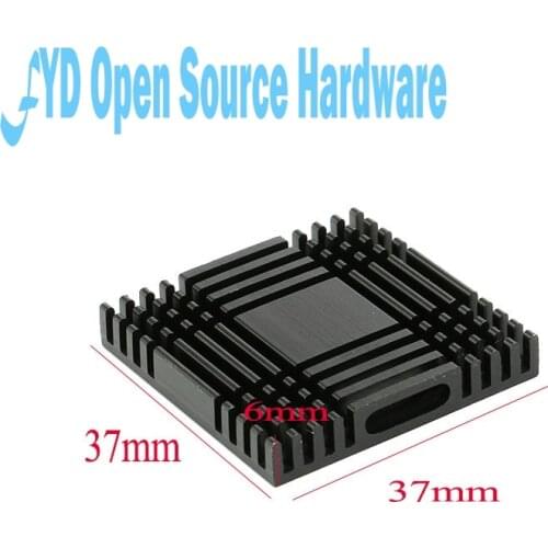 Heat sink 37*37*6MM (black slot) high-quality radiator