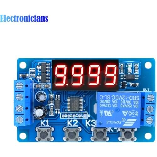 Time Relay Adjustable Time Delay Relay Module LED Digital Timming Relay Timer Delay Trigger Switch DC 10A 5V 12V 24V for Motor