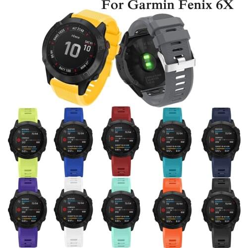 26mm For Garmin Fenix 6X Quick Release soft sport Silicone Band Strap for Garmin Fenix 5X fashion smart Watch Easyfit Watchbands