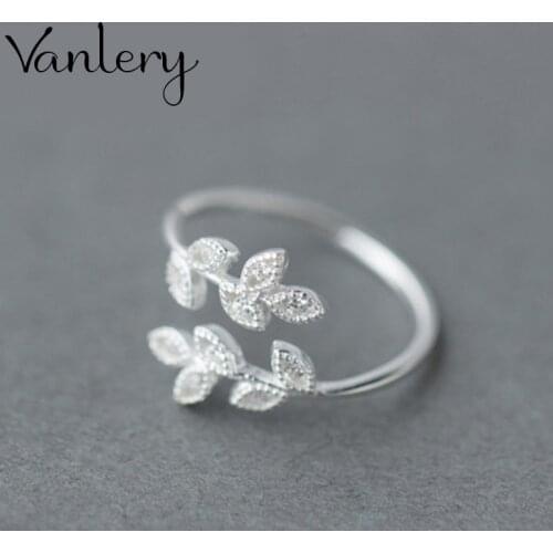 Romantic Charming Open Crystal Leaf Ring for Women Vintage Boho Party Rings Gothic Punk Jewelry Gifts for Girls