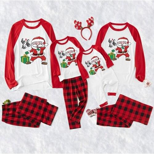 Christmas Matching Family Outfits Mother Kids Santa Claus Pajamas Set Father Son Baby Matching Sleepwear Autumn Winter Homewear