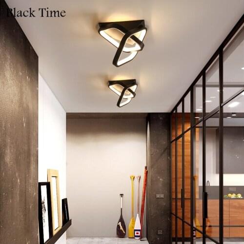 Modern LED Chandelier Home Indoor Lighting Fixtures For Living Room Bedroom Corridor Aisle Light Ceiling Chandelier Black White