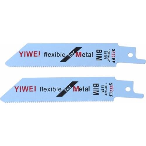 YIWEI 2Pcs Durable BIM S522EF/S522AF 100mm 4'' Reciprocating Saw Blade For Cutting Metal Wood
