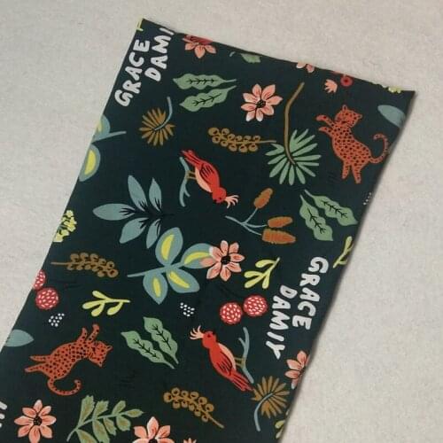 1meter Happy Forest Animals Rayon Fabric Viscose Soft Smooth Fabric For Shirt Baby Cloth Dress pajamas Home Decor