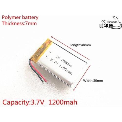 1pcs/lot Liter energy battery 3.7V 1200mAh 703048 Lithium Polymer Li-Po Rechargeable Battery For Mp3 MP4