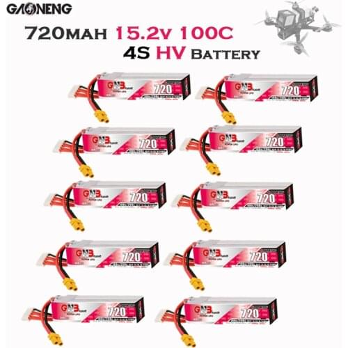 10pcs GNB 720mAh 4S 100C 200c 15.2V HV XT30 Plug Lipo Battery For RC FPV Racing Drone Tinywhoop Frame Kit Tinywhoop Battery Part
