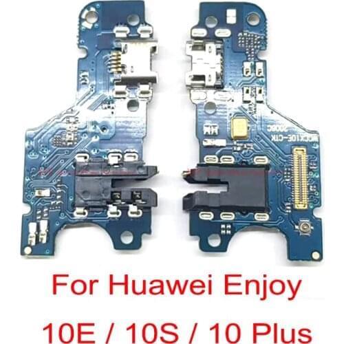 10 PCS New USB Charger Charging Board Port Dock Connector Flex Cable For Huawei Enjoy 10e 10s 10 Plus 10+ Replacement Parts