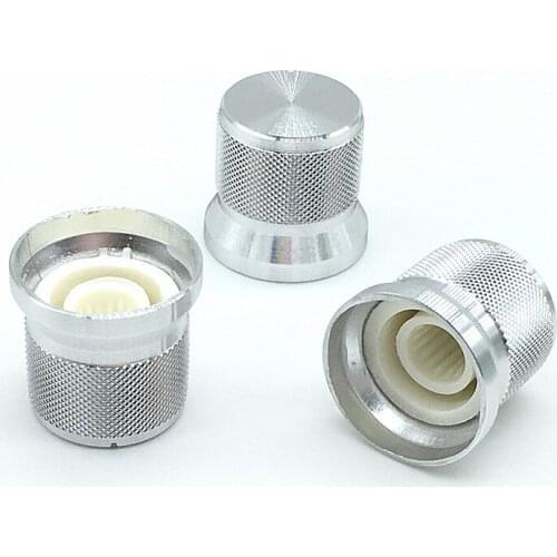 10pcs Silver Aluminum alloy knobs 17mm X 16mm Potentiometer Encoder Knob Switch Cap Plum Shaft