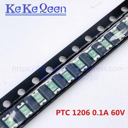 100PCS PTC FUSE 1206 0.1A 100MA 60V FSMD010-1206-R SMT SMD PPTC Resettable Fuses