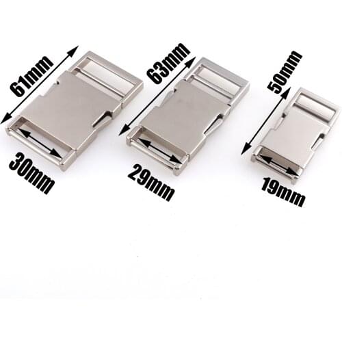 19-30mm Side Release Buckle Silver Zinc Alloy Strap Adjuster Buckles for Bags Belts Locks Packs Bracelet Collar Pack strap