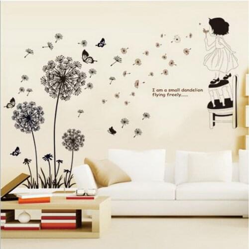 321125/Dandelion wall stickers bedroom living room warm self-adhesive decorations background wall stickers wallpaper stickers