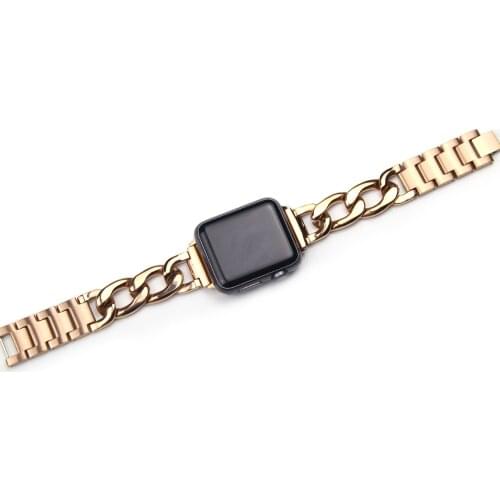 Chain Strap Stainless Steel Band for Apple Watch 6 SE 5 4 40mm 44mm Watchband Bracelet for Iwatch Series 6 5 4 3 2 38mm 42mm