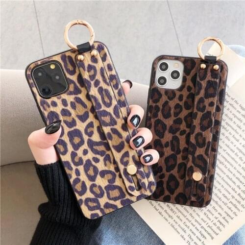 Luxury Leopard Plush Soft Phone Case For Samsung galaxy A50 A20 A30S A10S A70 A51 A71 S9 S10 S20 Plus Note Wristband Stand Cover