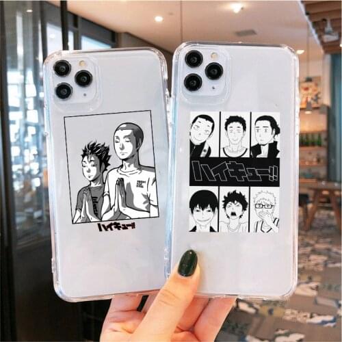 Phone Case for Iphone X XSMAX XR 11 12 Pro Max 6 SE2020 Soft Clear Case for Iphone 7 8 Plus Anime Haikyuu Love Volleyball Cover