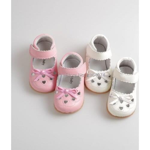 Girls shoes with bowknot design girls kids genuine leather shoes