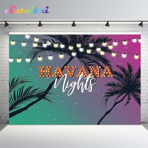 Havana Nights Backdrop for Adult Child Birthday Party Photoshoot Photography Background Decorations Backdrops Summer Cuban City