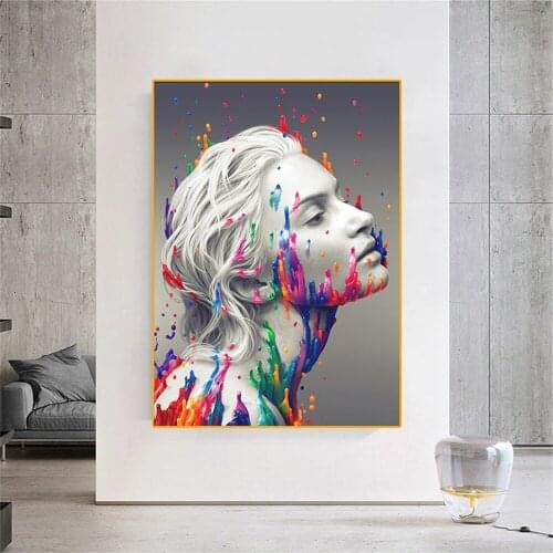 Graffiti woman Canvas Paintings Portrait Minimalist style wall art Canvas Pictures For Living Room Modern Home Cuadros Art mural