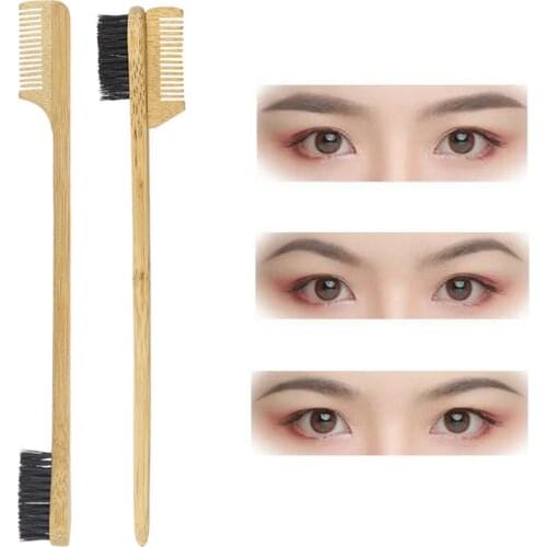Edge Control Hair Brush Comb Combo Grooming Pack of 1 Bamboo Handle Control Hair Brush Makeup, New