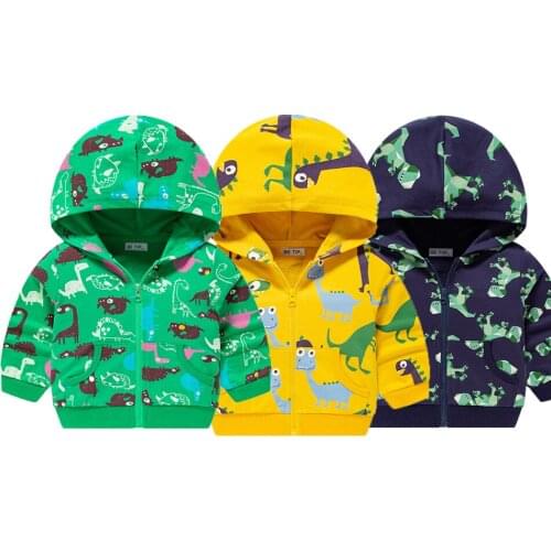 Boy Hoodie Children Autumn Clothing Sweatshirts Baby Boys Cartoon Dinosaur Hoodie Kids Fashion Clothing 2-8 Years
