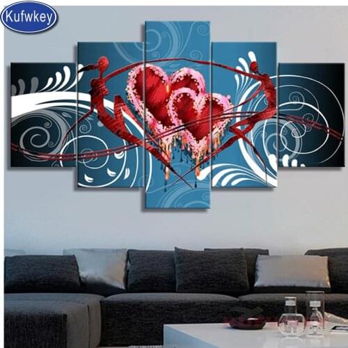 Full square 5 pcs diamond painting Christmas gift Snowman cartoon diamond embroidery round drill mosaic diamond art home decor