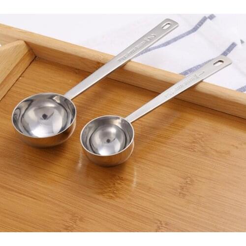 Coffee Scoop Mesaure Spoon Stainless Steel 304 Spoon Scale 15ml 30ml Kitchen Gadget Measuring Tool SN36