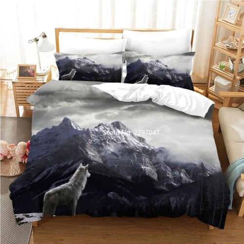 Wolf Home Bedding Set Dog Animal High Quality Comfort Duvet Cover Pillowcase Queen King Full Size Adult Childrens Products