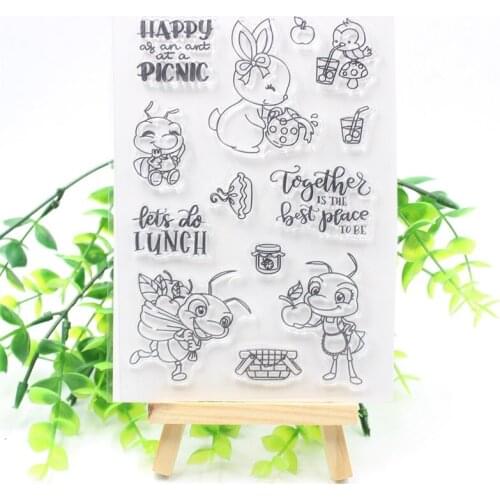 KSCRAFT Happy Picnic Transparent Clear Silicone Stamp/Seal for DIY scrapbooking/photo album Decorative clear stamp 441