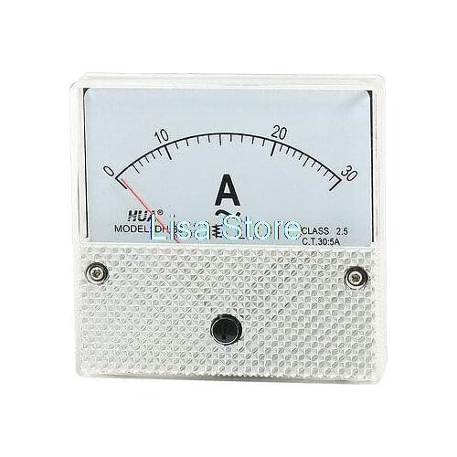 Square Analog Panel Ampere Meter Gauge Amperemeter DH-80 AC 0-30A