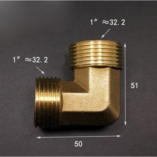 Brass 90 Degree Elbow DN25 1" BSP Male Pipe Fitting Adapter Coupling Connector