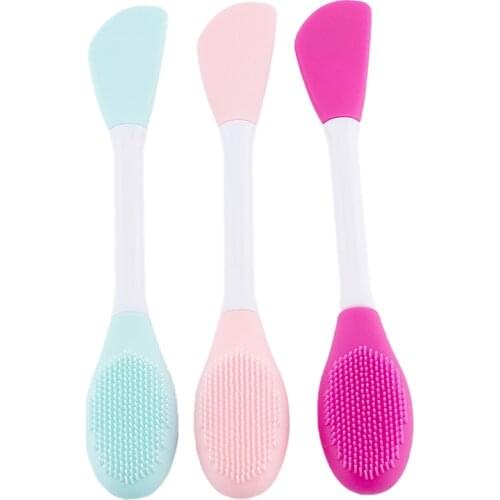 Face Mask Brush Double-headed Face Brush Cleansing Tool Silicone Facial Cleansing Brushes Makeup Remover Massager Beauty Tools