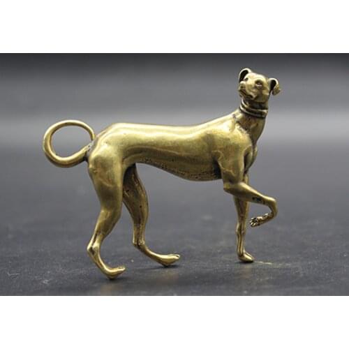 Mini ) Delicate Interesting Chinese Old-style Decorative Brass Dog Auspicious Statue