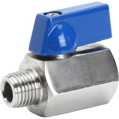 Stainless Steel 304 or 316 Mini Ball Valve - 1/4" FxM NPT or BSP Thread