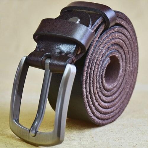 Fashion British Style Double Pin Buckle High Quality Genuine Leather Belt For Men Casual Jeans Waistbands Strap Free Shipping