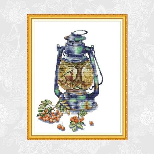 Autumn impression in the oil lamp Counted Cross Stitch Kits 11CT 14CT DIY Embroidery Thread Sets Home Decor Needlework
