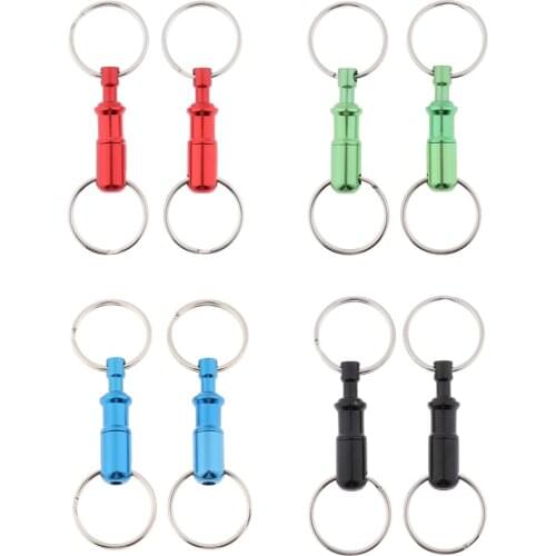 Set Of 8 Detachable Keychains, Pull Apart Quick Release Removable Key Rings