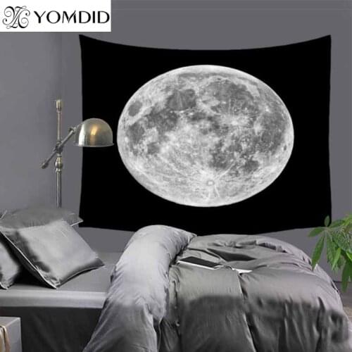 Wall Decor Tapestry Black Printed Tapestries for Bedroom Wall Hanging 2 Sizes Yoga Mat Blanket Night Moon Tapestry tapiz pared