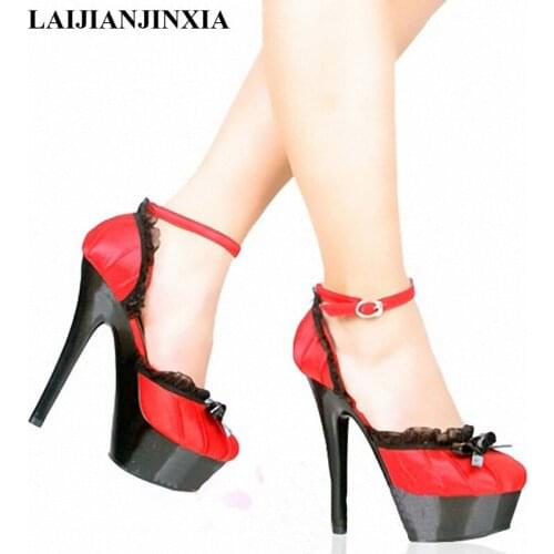 New the bag and sexy shu womens shoes/nightclub fun show yan dance shoes /15CM high heel baking paint single Dance Shoes
