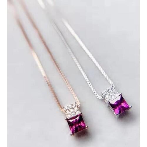 Pakistan natural Garnet Pendant 925 silver 4mm Gemstones Jewelry